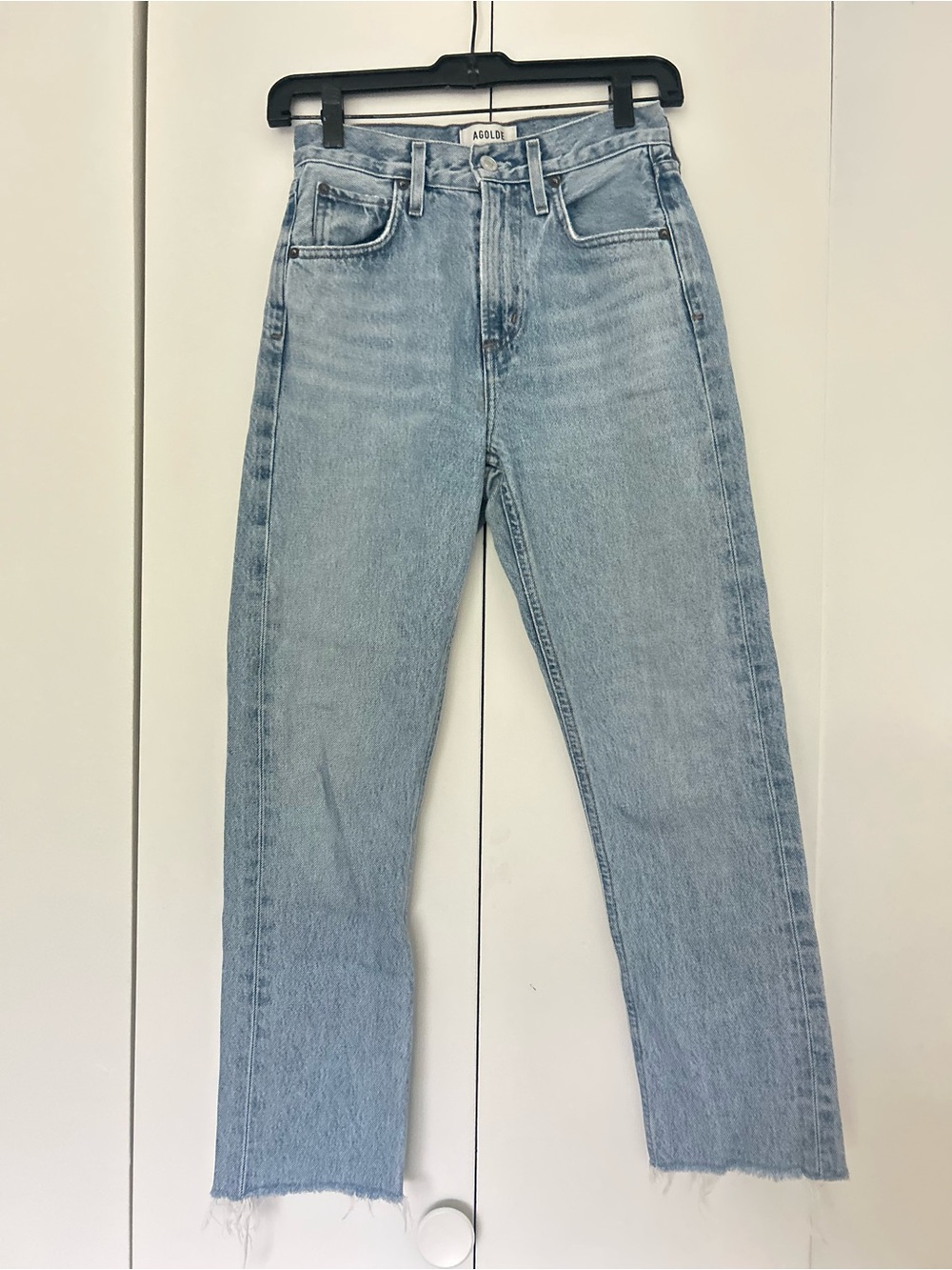 Agolde Light Wash High-Rise Straight Jeans